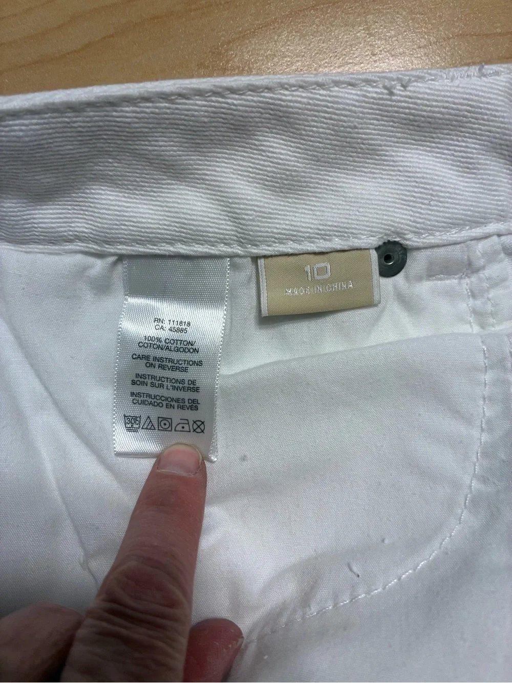 Michael Kors Distressed Denim Bermuda Shorts White Size 10